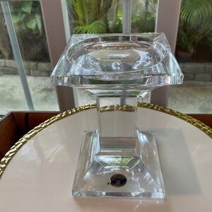 Bohemia Czech Republic Lead Crystal Candle Holder - Heavy & Beautiful